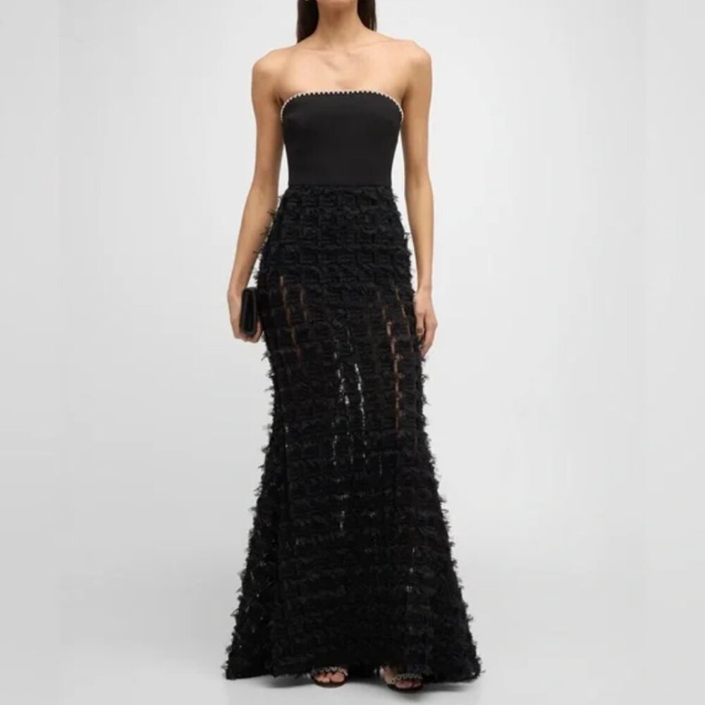REBECCA VALLANCE Cherie Amour Strapless Crystal Gown